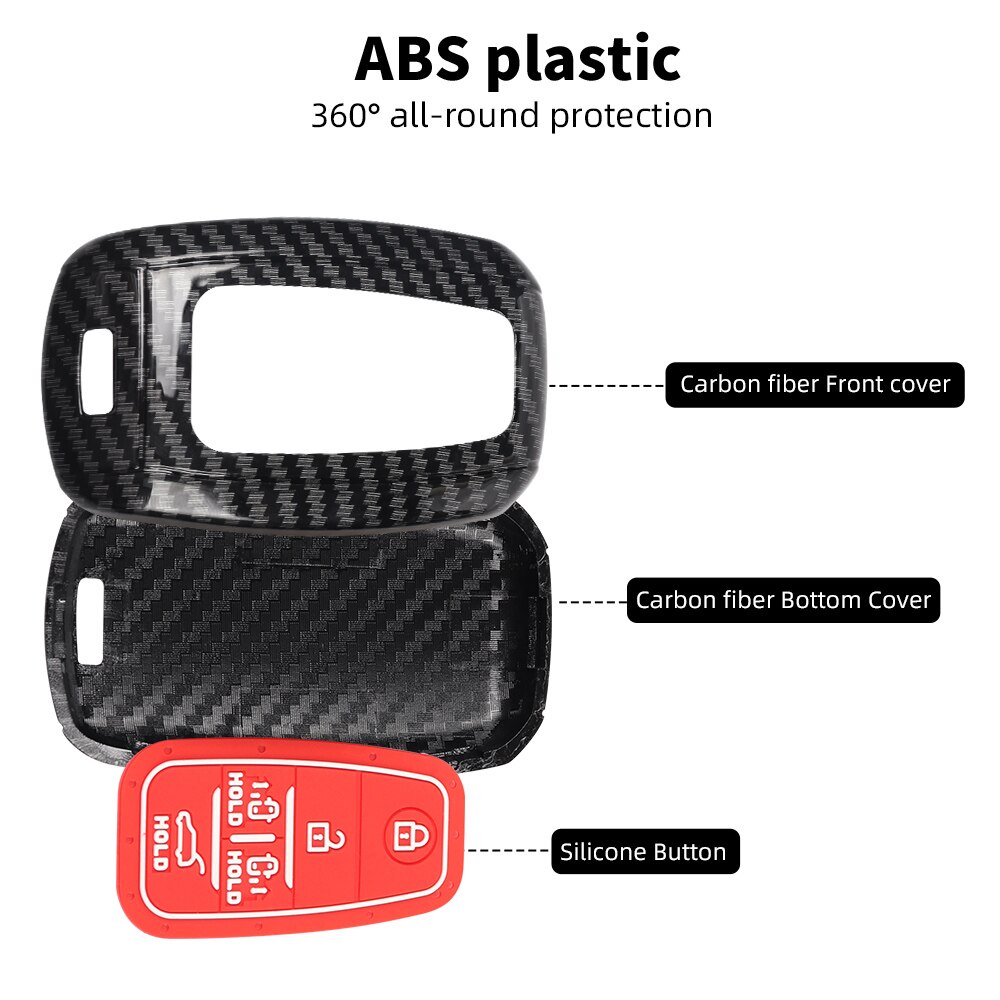 Vỏ bảo vệ chìa khóa xe hơi bằng carbon ABS cho Kia sedona grand carnival 2015 2016 2017 2018 2019 stonic forte niro