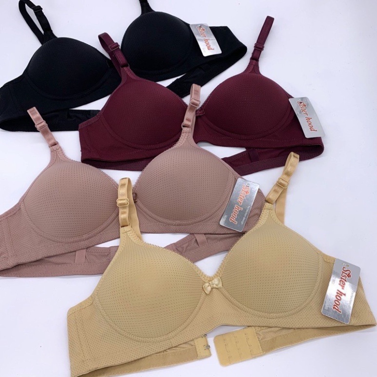 Đồ lót nữ, áo lót nữ Thái Lan SisterHood 6328 không gọng đệm mỏng cúp A cho người ngực nhỏ lưng to, chất liệu thun lạnh.