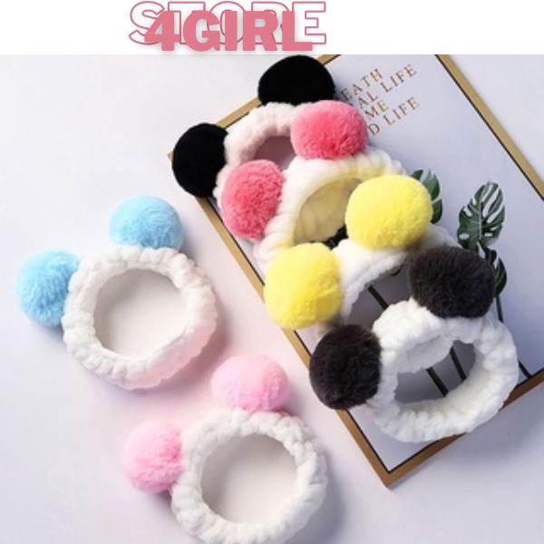 Băng đô /Bờm rửa mặt tai Gấu các màu phong cách Ulzzang mềm mịn Unisex