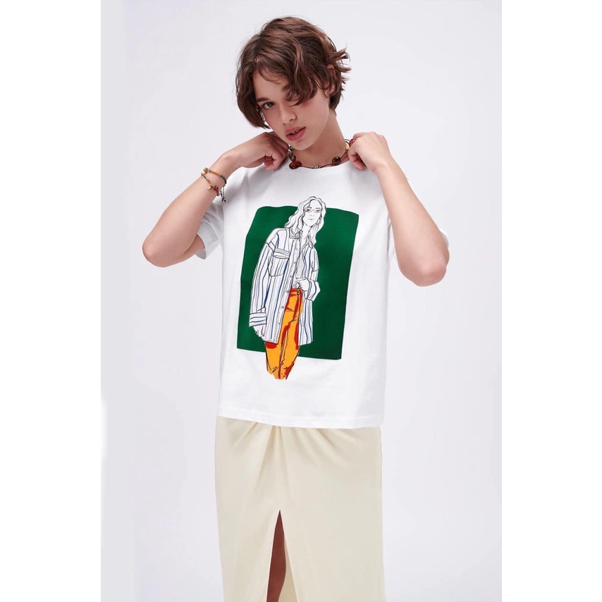 Áo thun nữ phông cổ tròn Z.R hoạt hình from dấu quần chất cotton 4 chiều mềm mịn