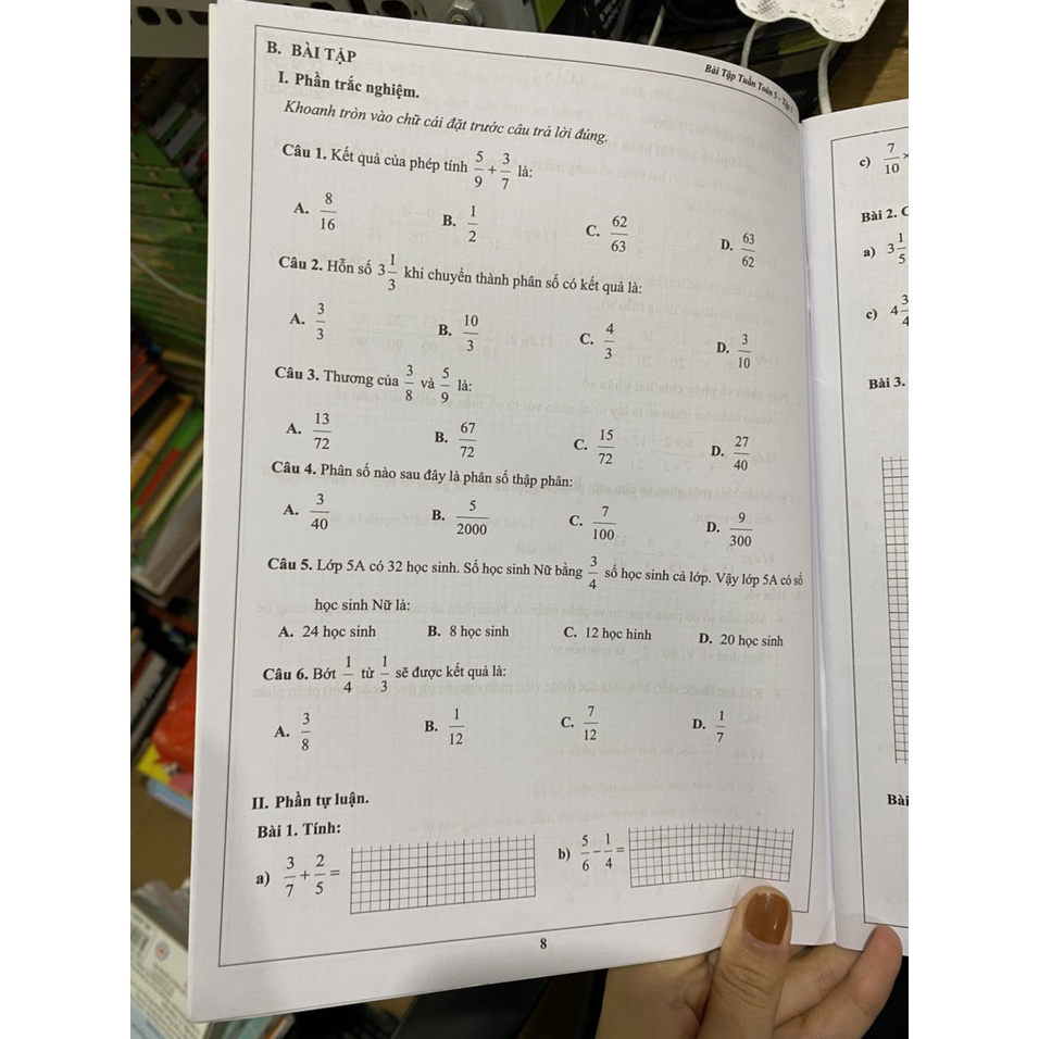 Sách - Bài tập tuần toán 5 tập 1