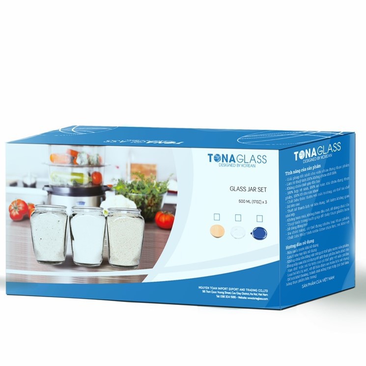 [GRO GIFT] Bộ 3 hũ thủy tinh đựng gia vị Anlene