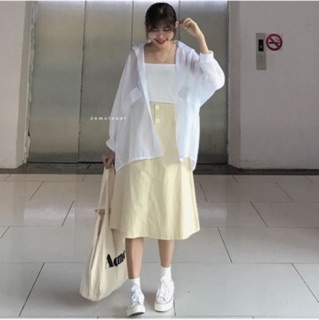 💕Sơ Mi Voan Form Rộng Túi Nắp