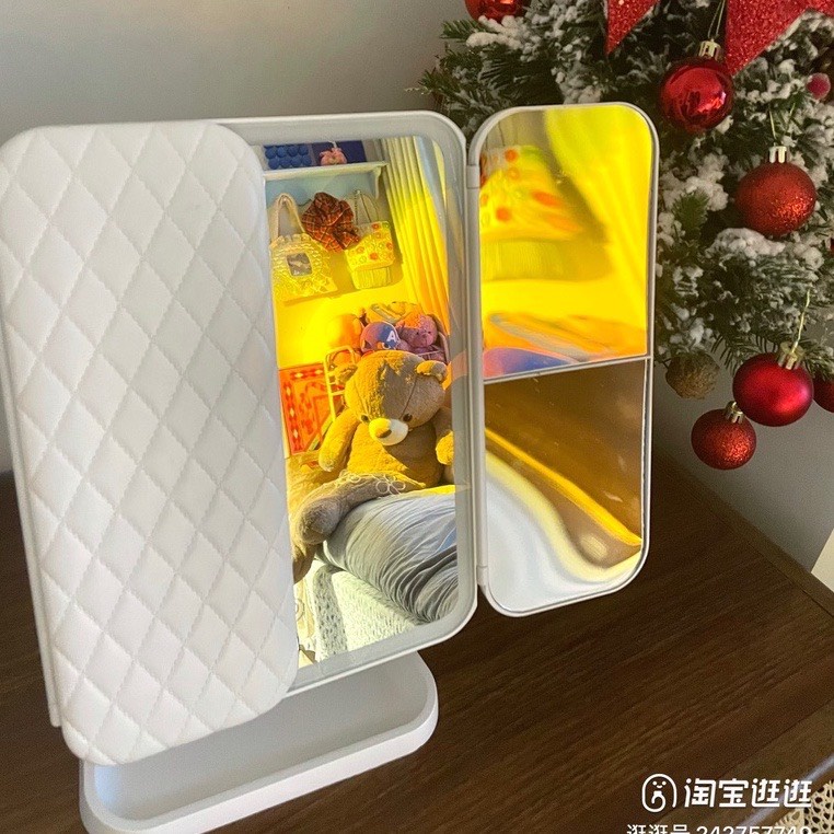 Gương để bàn trang điểm đèn led để bàn gập mở 2 cánh sang xịn mịn kèm sạc