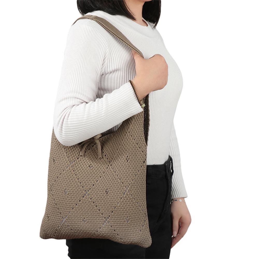 Túi Tote Đeo Vai Dệt Kim Cỡ Lớn Thời Trang Cho Nữ
