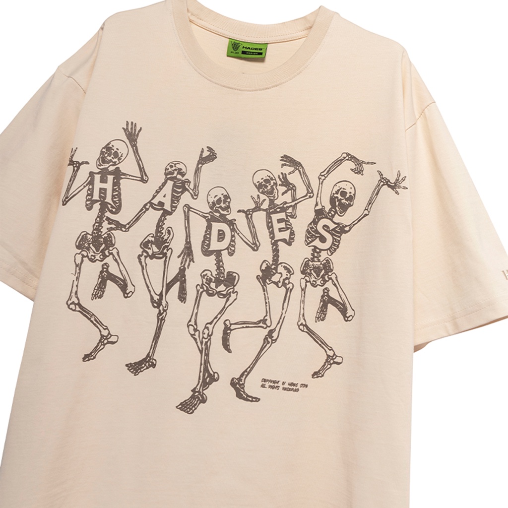 Áo Thun Tay Lỡ Unisex SKULL DANCING 100% Cotton - HADES Brand Chính Hãng
