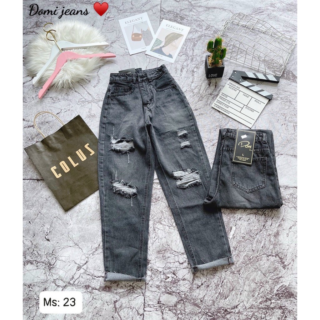 Quần Baggy Jean Nữ Rách Lưng Cao Size Nhỏ Từ 40kg Đến 55kg Hàng VNXK MS23