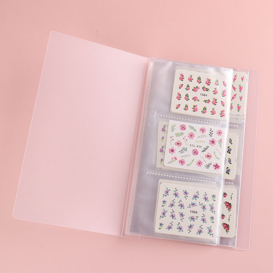 Sách đựng miếng dán nước STZPRONAIL thiết kế đơn giản có 84 ngăn dùng để trưng bày album ảnh/ làm móng