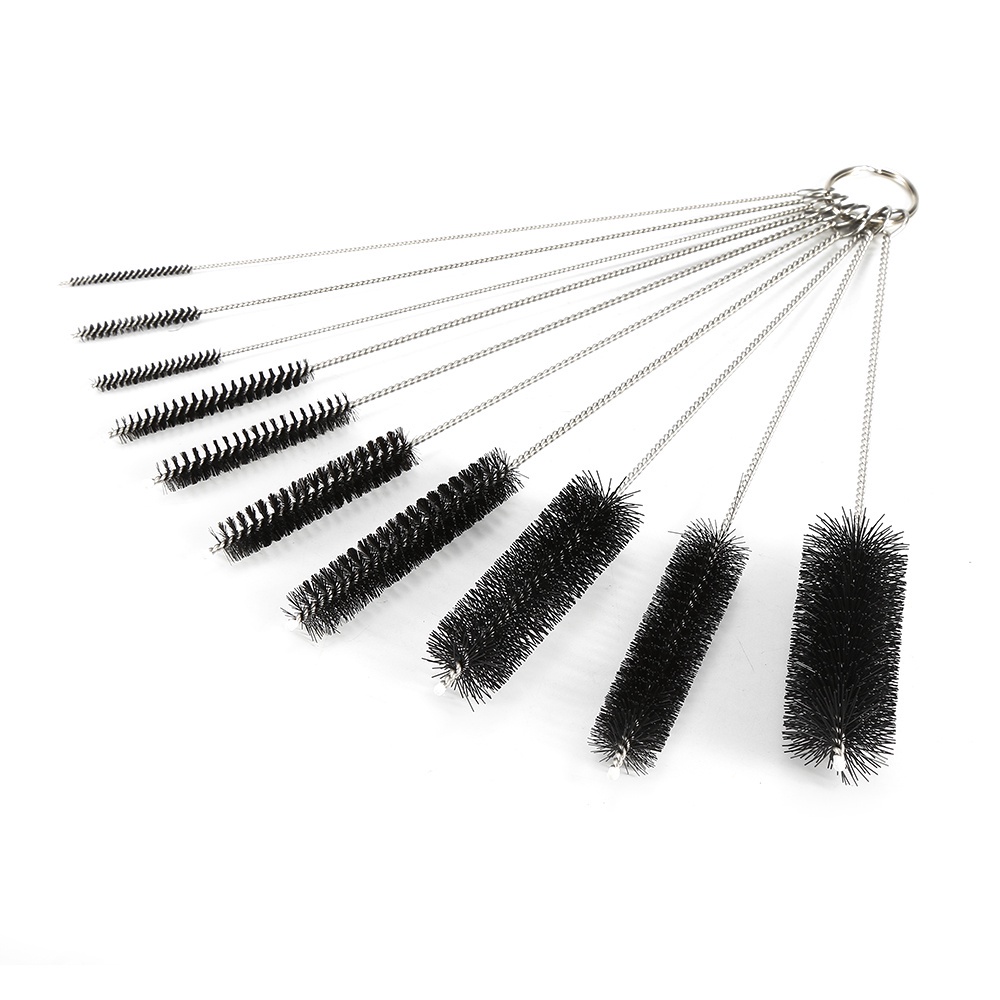 Bộ 10 cọ vệ sinh ống hút kim loại / inox / nylon thân thiện với môi trường có thể tái sử dụng
