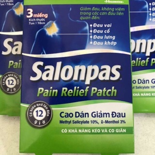 Cao dán salonpas pain Relief Patch ( màu da hộp 5m -3m)