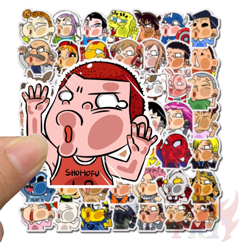 ❉ Hitting the Glass Series 01 Funny Cartoon Character Stickers ❉ 50Pcs/Set DIY Fashion Mixed Doodle Decals Stickers