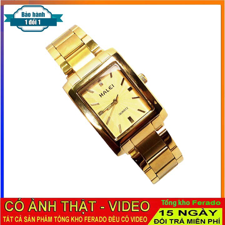 Đồng hồ nam dây thép Halei mặt vuông