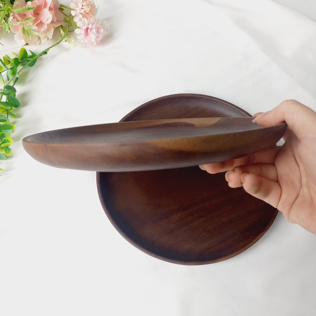 Đĩa Gỗ Keo Tròn Đựng Đồ Ăn, Trà Bánh, Đĩa Decor Trang Trí Chụp Ảnh Đẹp Mắt Của Vitrapro