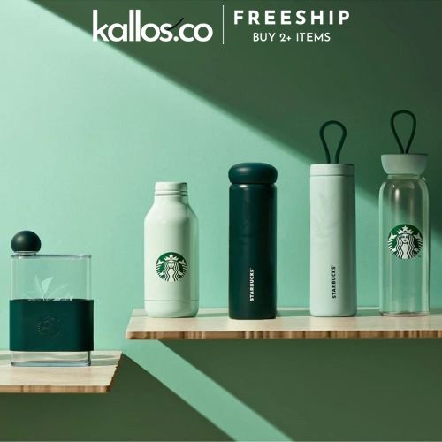 Bình Nước Starbucks Mint Siren, Coffee Leaf Sleeve Water Bottle - Kallos Vietnam