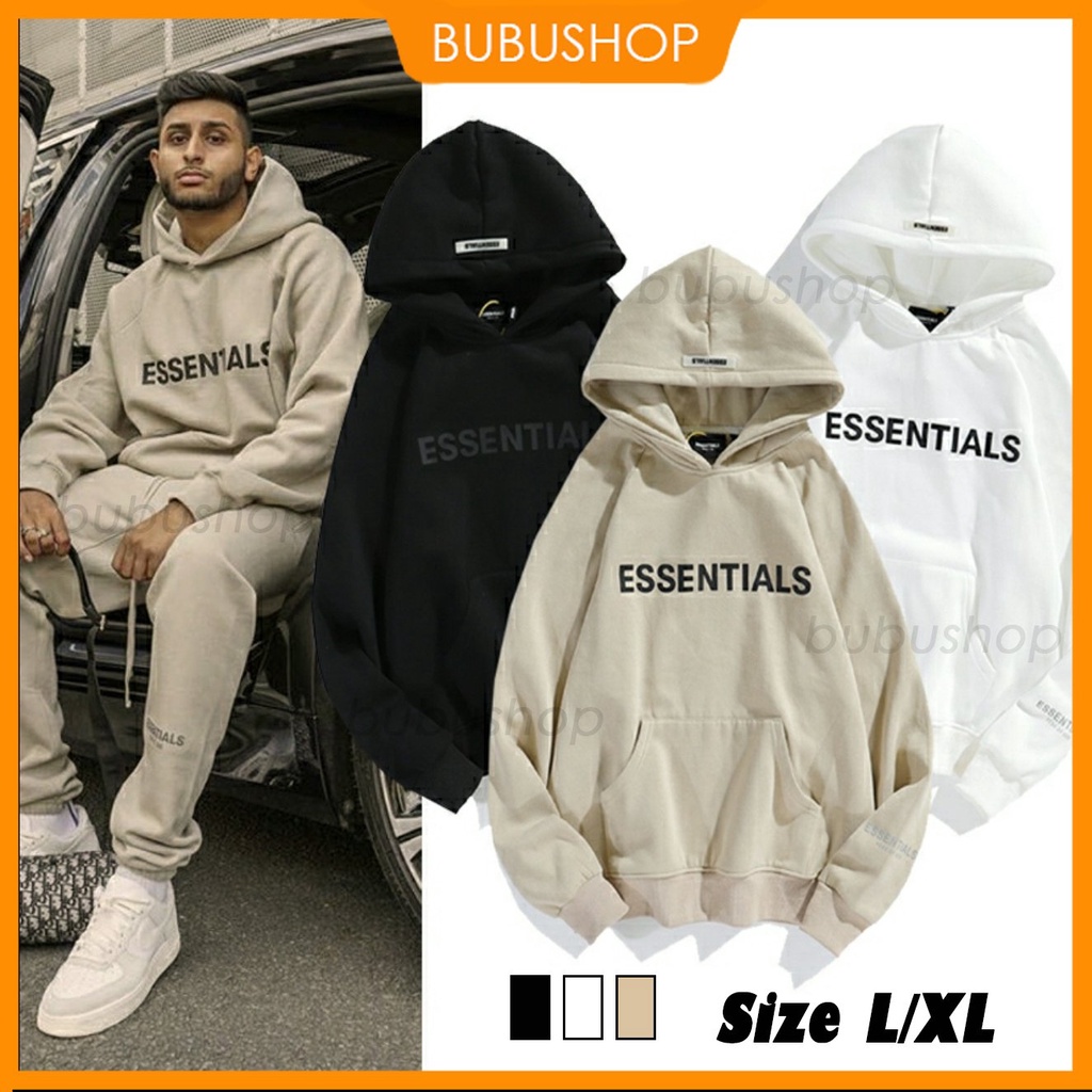 Áo hoodie UNISEX có mũ, Áo hoodie ESSENTIAL BUBUSHOP AD04
