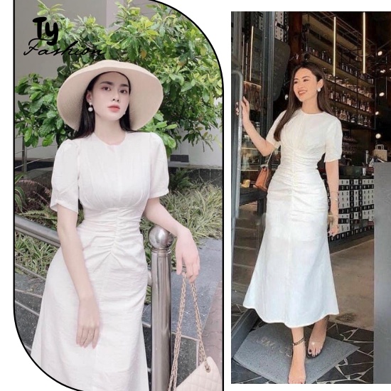 Đầm Dự Tiệc Cổ Tròn Eo Nhún Ty Fashion Che Khuyết Điểm Vòng Eo SML | BigBuy360 - bigbuy360.vn