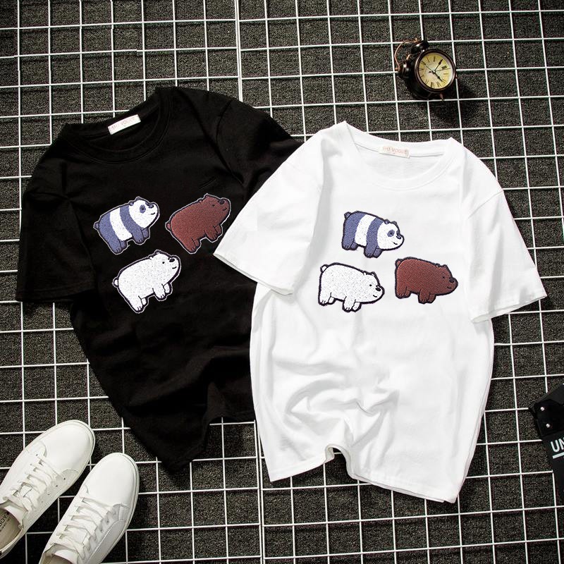 Áo thun unisex form rộng 3 chú gấu đáng yêu thời trang cá tính vải dày mịn 2019T1338