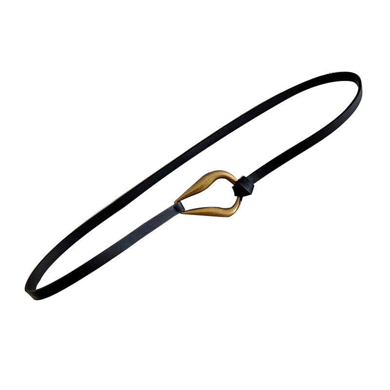 Thắt Lưng Da PU Mỏng Khóa Kim Loại Thời Trang Cho Nữ