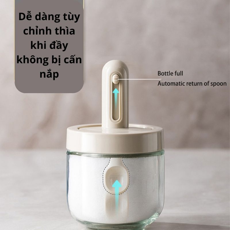 Lọ đựng gia vị thủy tinh kèm muỗng tùy chỉnh LGV1 tiện lợi