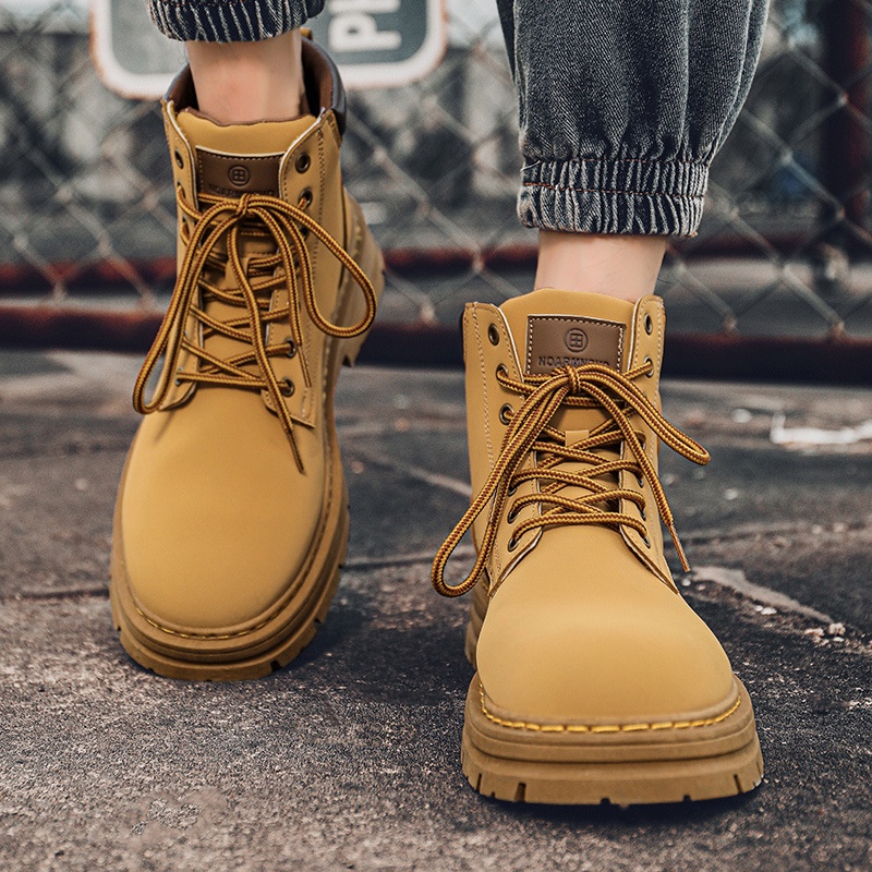 Giày cao cổ nam da bò cao cấp phong cách cá tính thể thao sport fashion thời trang ulzzang Hàn Quốc TH-95
