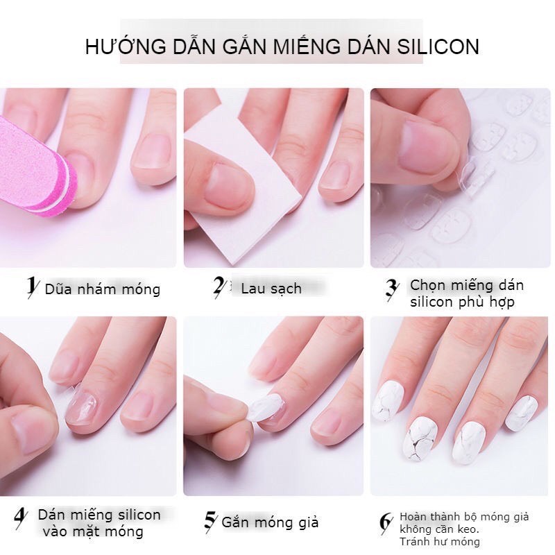 Miếng dán móng tay silicon , keo dán móng giả