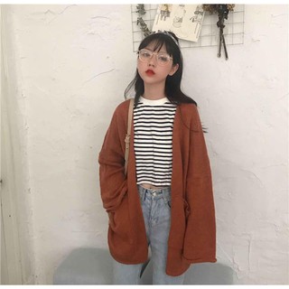 Áo khoác cardigan thun gân
