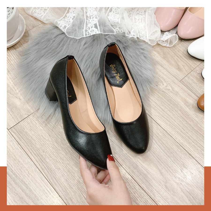 Giày Búp Bê Nữ Cao Gót Đế Vuông 3p Bít Mũi Bigsize Công Sở Hàn Quốc Hoàng  Thanh G2 - MixASale