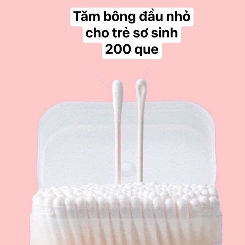 Tăm bông VCool cho trẻ em từ sơ sinh hộp 200 que - SHOP MẸ MIN