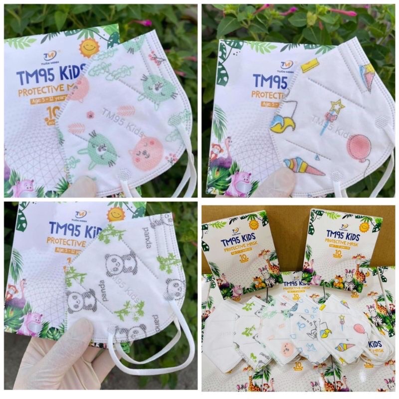 [VN95] Khẩu trang Trẻ Em N95 KIDS MASK cho bé từ 4-10 tuổi - Hộp 10 cái