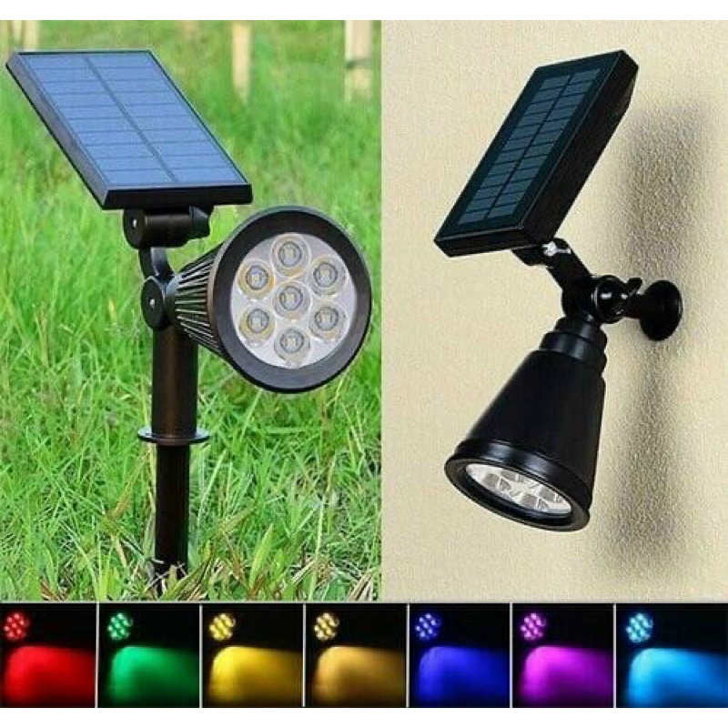 Đèn Rọi Trang Trí RGB Đủ Màu Năng Lượng Mặt Trời