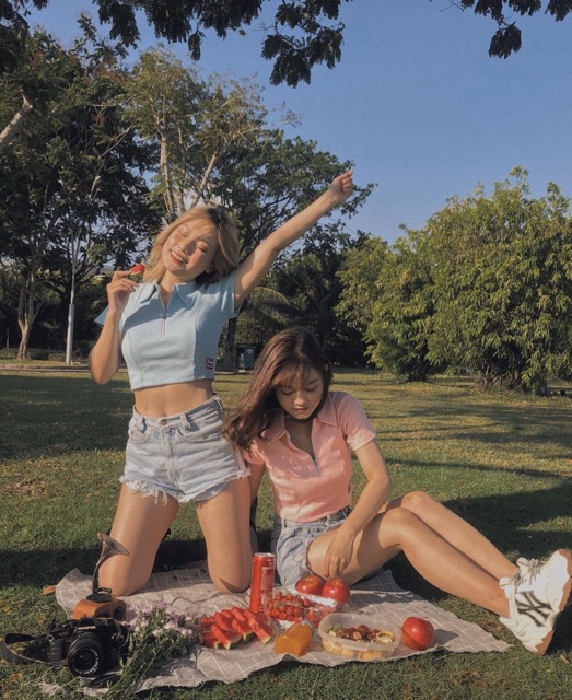 (ảnh thật, hoả tốc)🥕ÁO_CROPTOP_POLO_ZIPPER🥦