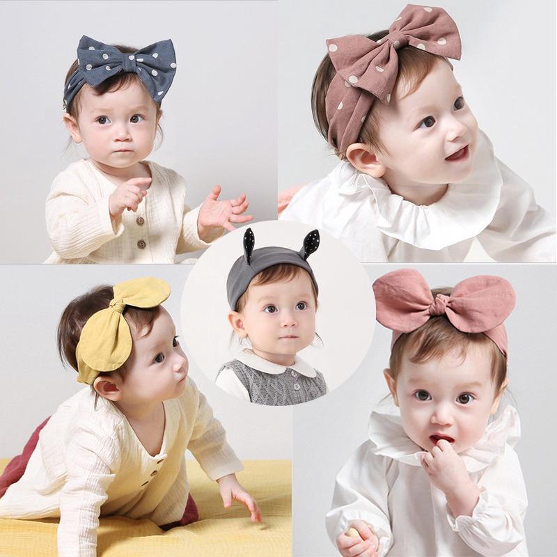 Băng Đô Vải Cotton Đính Hoa Dễ Thương Cho Bé Gái