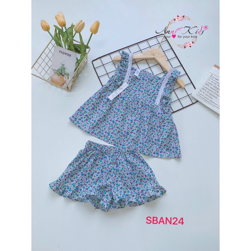 Sét bộ bé gái hoa nhí 2 dây bèo phối ren