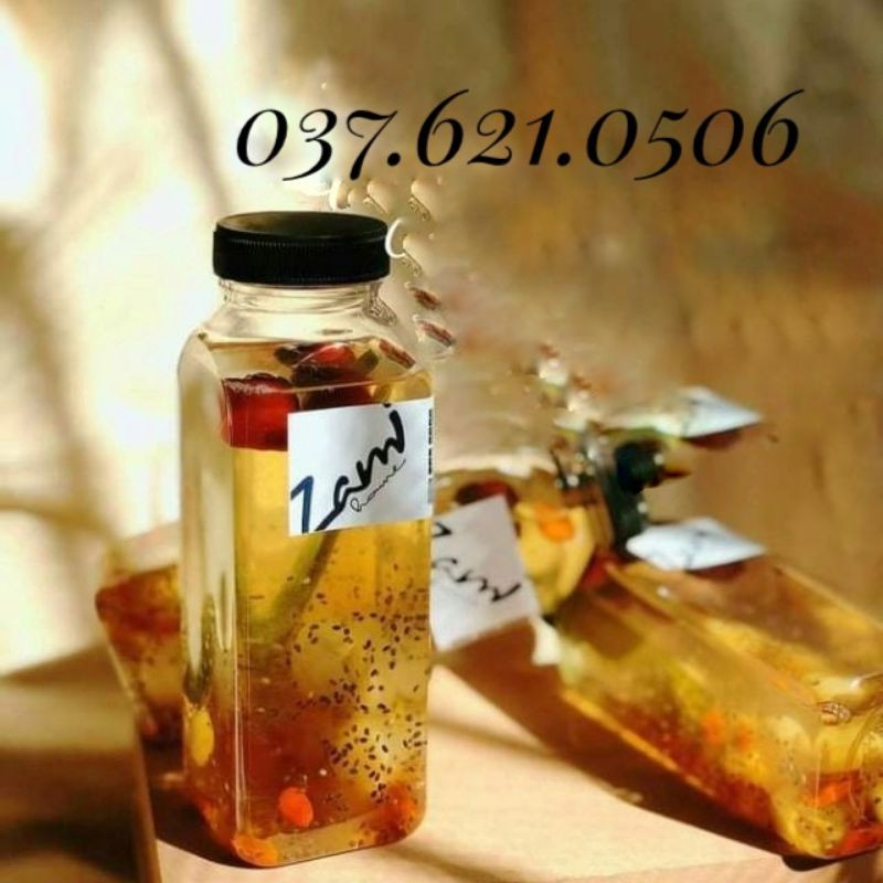 Set 50 chai nhựa vuông nắp đen Việt Nhật 330ml chai đựng trà sữa trà thái