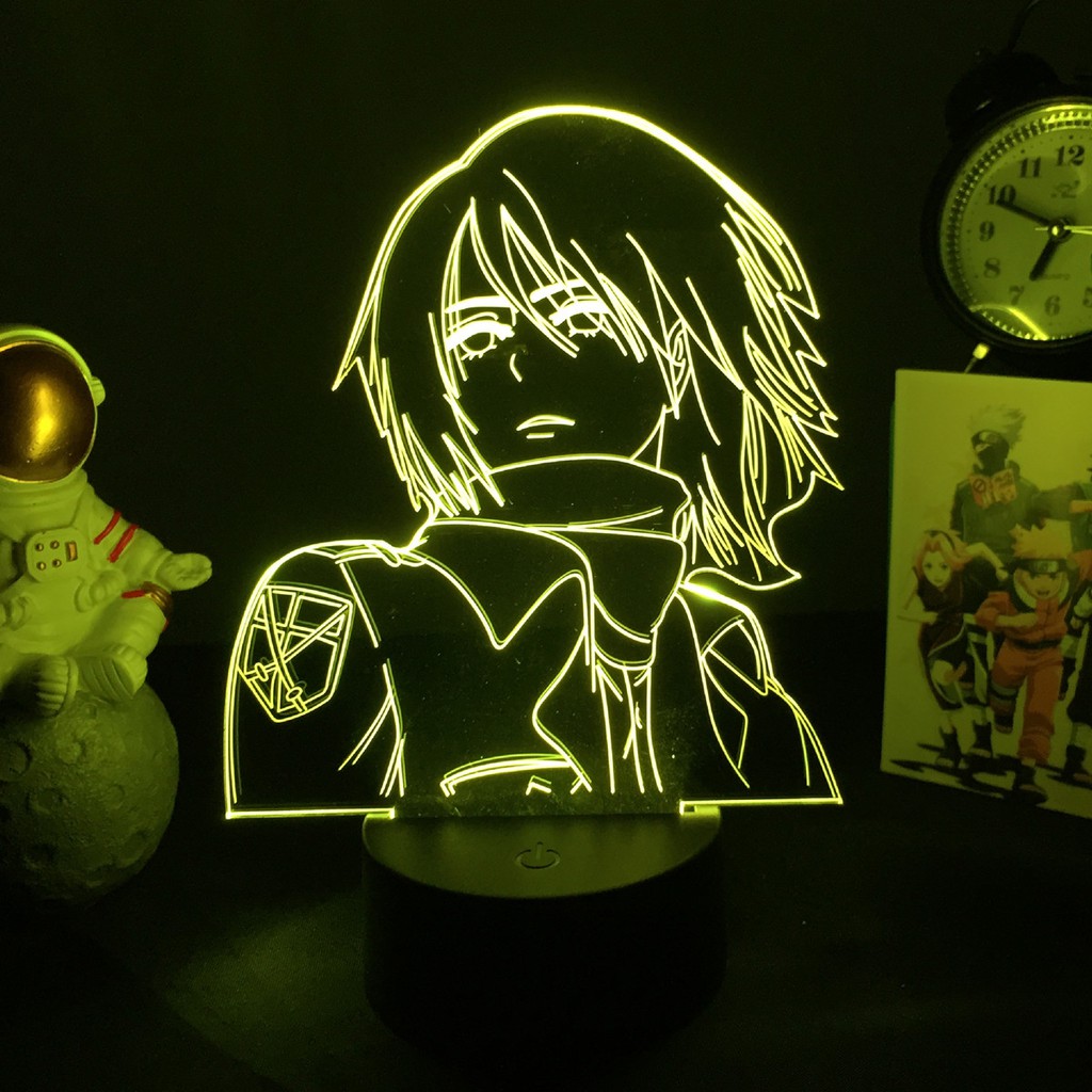 Đèn Ngủ Led Hình Nhân Vật Mikasa Trong Attack On Titan Trang Trí Phòng Ngủ