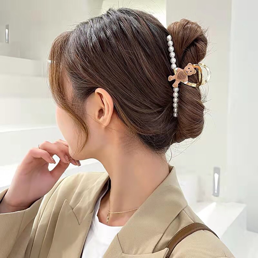 Kẹp tóc càng cua (gấp tóc) kim loại đính hạt có hình cao cấp DTOnline NTRAI_GAU