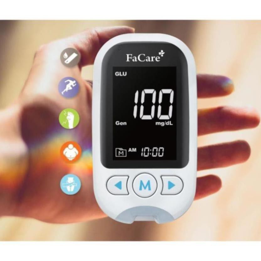 Máy đo đường huyết, gout, mỡ máu 5 trong 1 Facare FC-M168 Bluetooth
