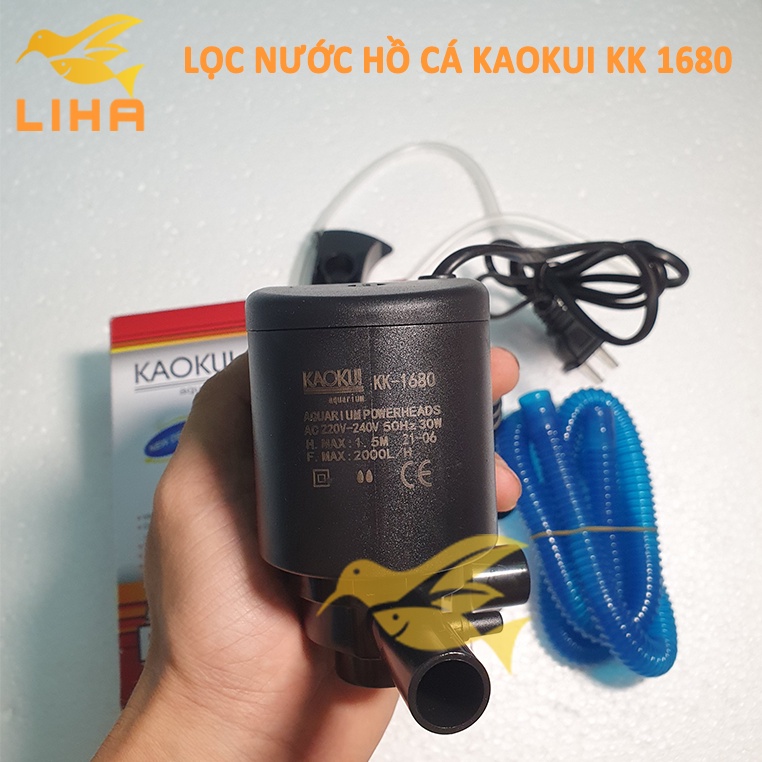 Máy Bơm Lọc Kaokui KK-1680 (30W-2000L/H-1.5M) - Bơm Nước 3 Trong 1 (Hút, Đẩy, Thổi Oxy)