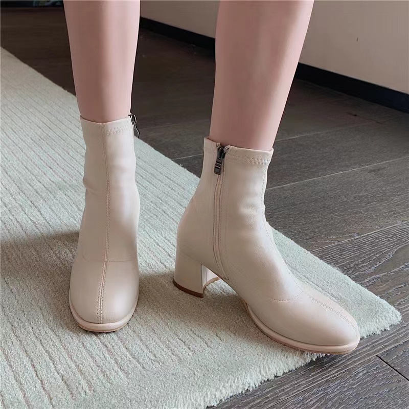 Giày boot nữ da đường chỉ nổi mũi tròn gót vuông 5cm khóa kéo mẫu 8008-12 – Kachi House | BigBuy360 - bigbuy360.vn