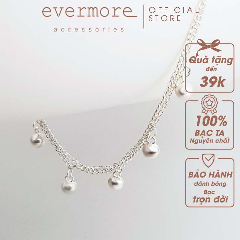 Lắc chân bạc S925 EVERMORE, lắc chân bạc 2 vòng kép bi bạc cá tính, minimalism - LC011