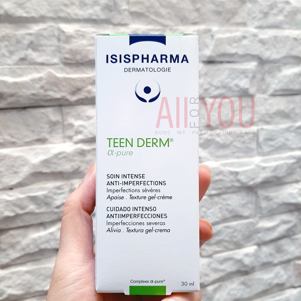 ISIS Pharma Teen Derm Alpha Pure 30 ml - Kem Giảm Mụn Trứng Cá.