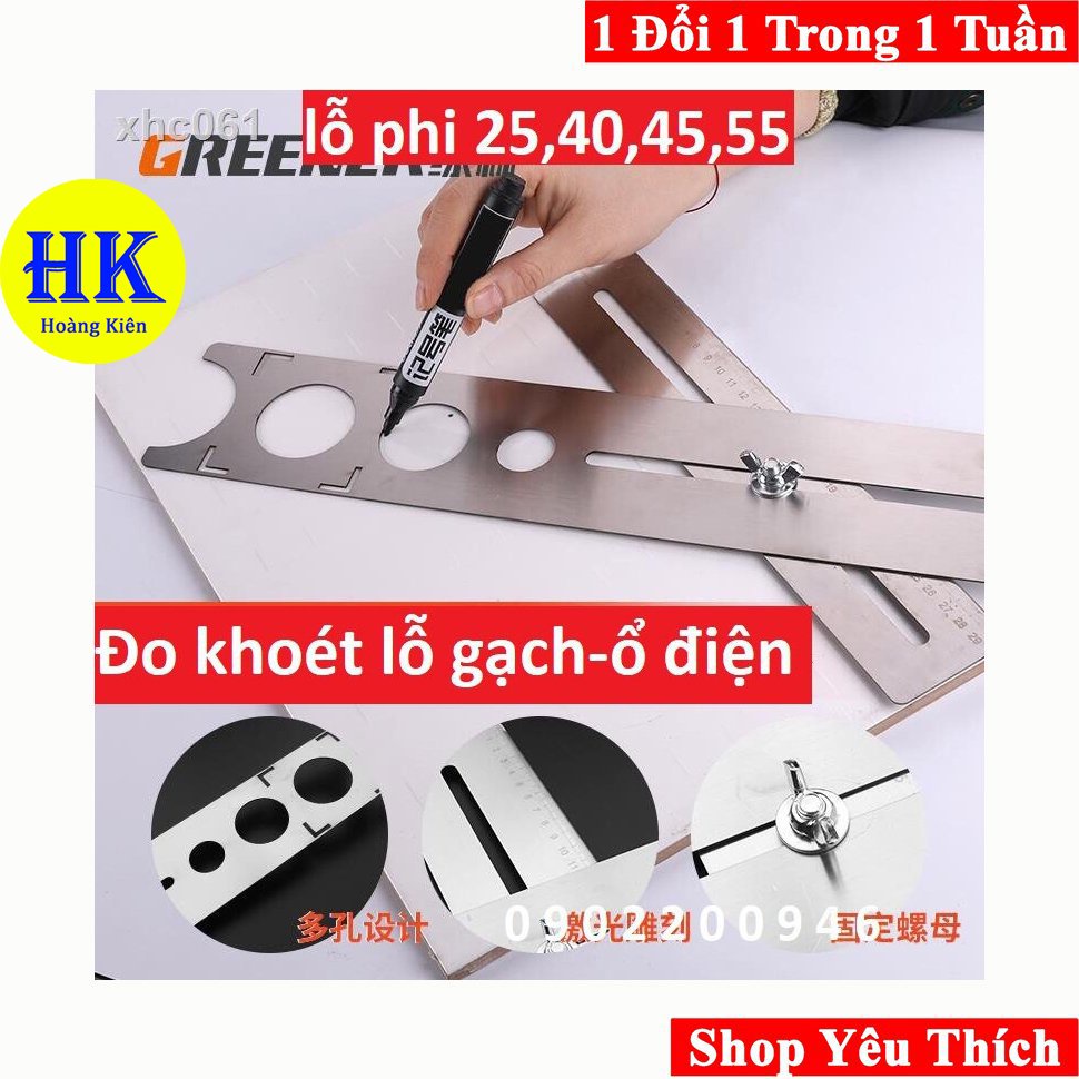 Thước Đo Định Vị Cắt Gạch - Thước cân Đo Lỗ Khoan cân sen ổ điện LOẠI XỊN