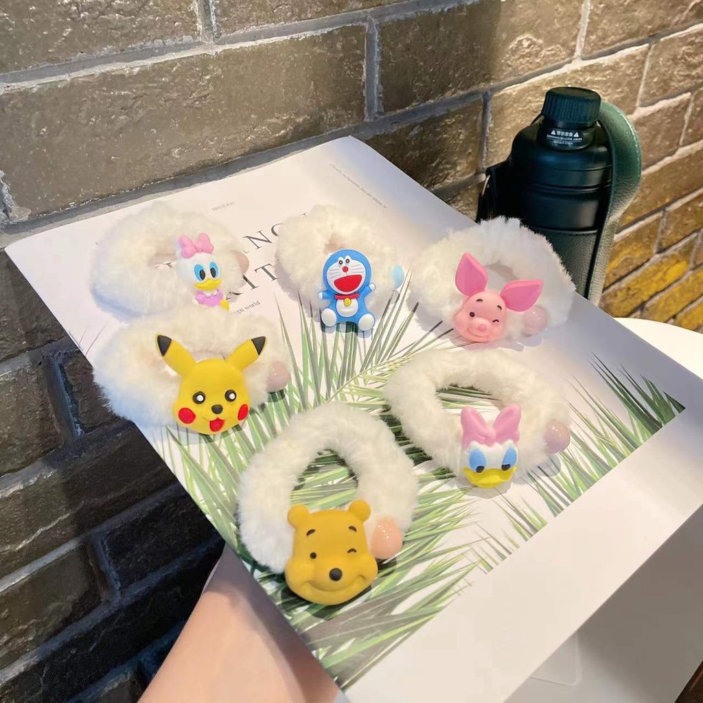 Tender afternoons Dây buộc tóc hình gấu nhồi bông dễ thương thời trang cho nữ