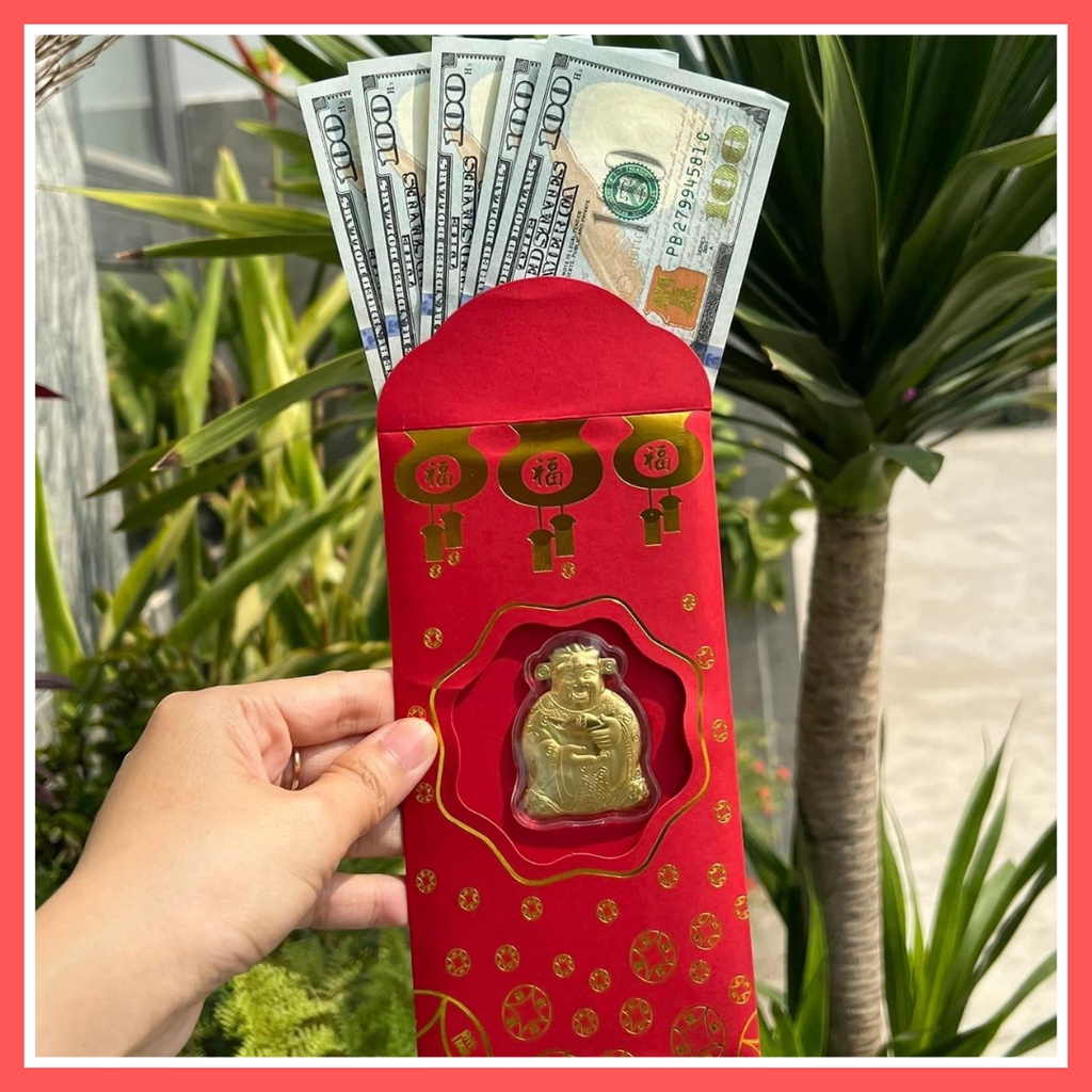 Bao Lì Xì Thần Tài Mạ Vàng 24k May Mắn