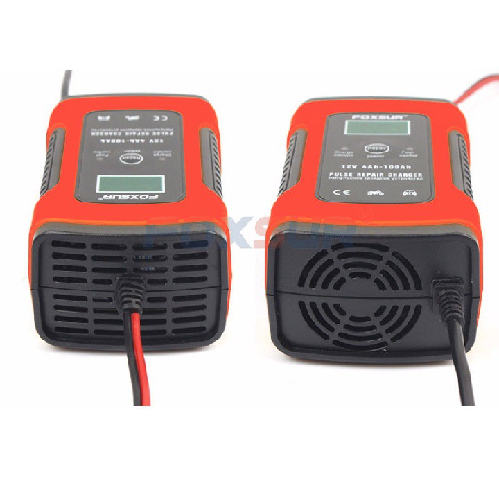 Máy sạc bình ắc quy 12V 5A  - 100AH FOXSUR, SẠC NHANH có chức năng khử sunfat sạc ắc quy xe máy  ô tô màu ngẫu nhiên