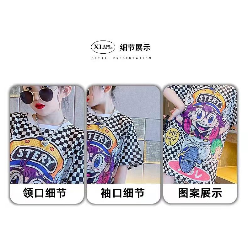 Áo thun bé gái，Đầm Thun Tay Ngắn Phong Cách Mùa Hè Mới Dành Cho Bé Gái