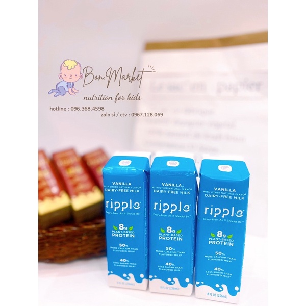 [Date 2022 ] Sữa hạt thuần chay ripple cho bé từ 1 tuổi