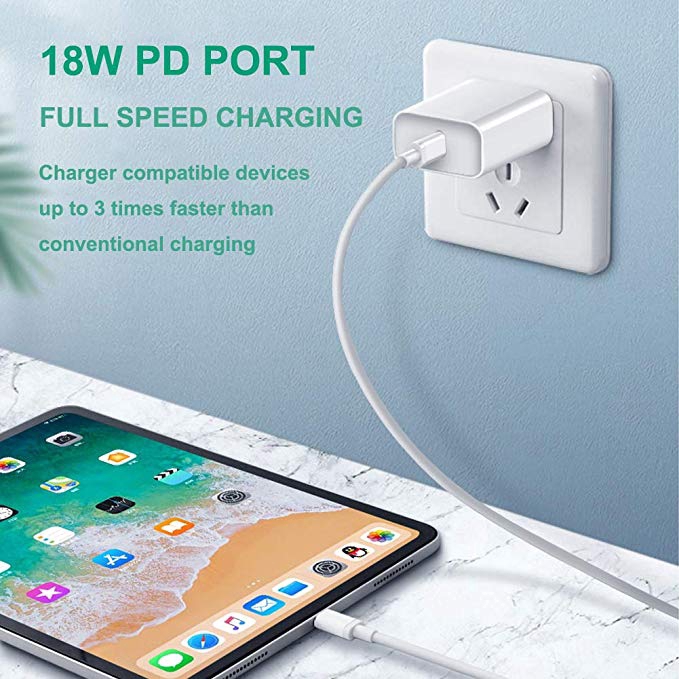 18W PD Phone Charger For iPhone 11 Pro XS Max 6 Type C Fast Charging Power EU US Plug iPhone Charger Củ Sạc Nhanh B'