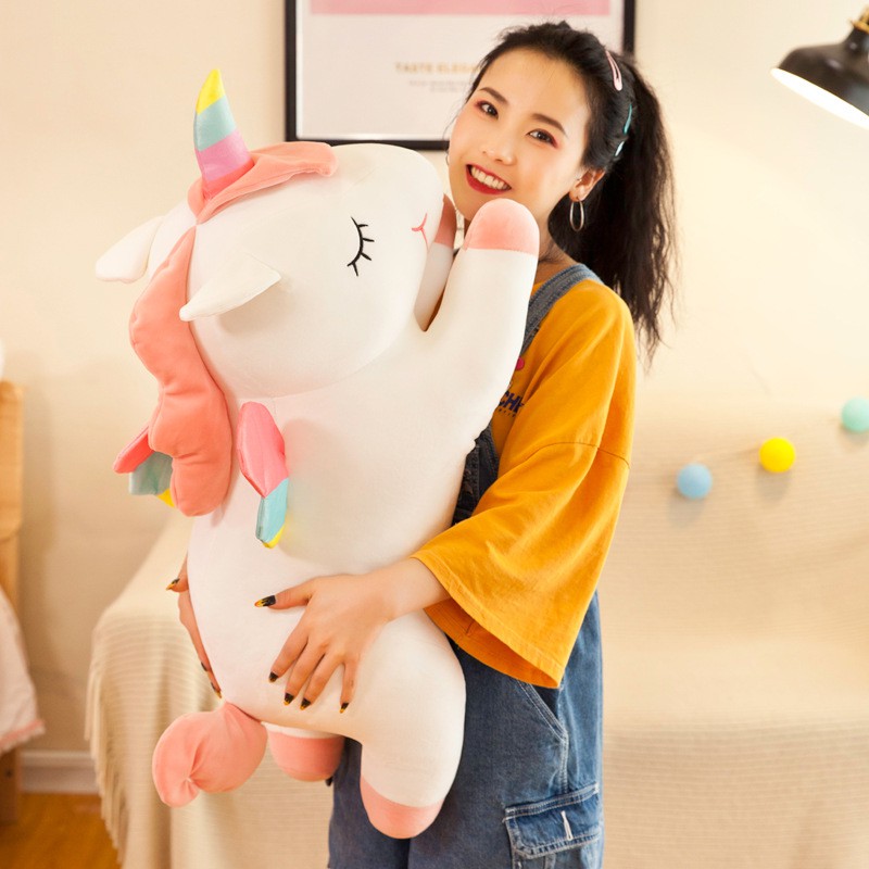 Gấu Bông Ngựa Một Sừng Unicon Nằm Siêu Cute 40cm - 80cm