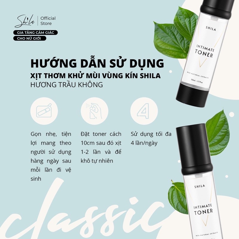 Xịt khử mùi se khít vùng kín Shila 50ml đủ 3 mùi quyến rũ